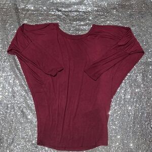 Chic Maroon Long Sleeve Women's Top